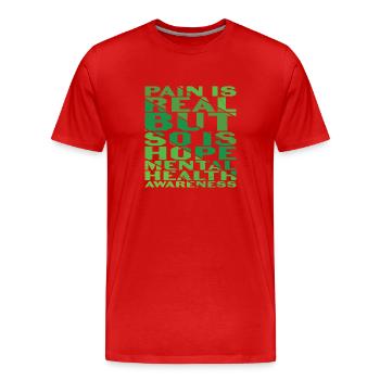Gebrochene Buntstifte färben immer noch die Unterstützung der psychischen Gesundheit - Männer Premium Bio T-Shirt - Rot - Vorne - Damien (186cm)