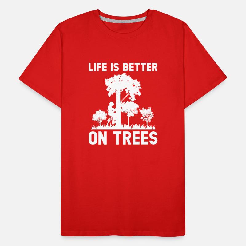 Baumkletterer Arborist Holzfäller Baumpfleger Männer Premium Bio T-Shirt