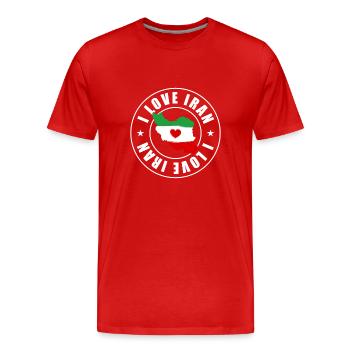 J’aime l’Iran - T-shirt bio Premium Homme - rouge - Devant - Damien (186cm)