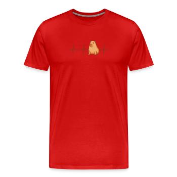 Cooler Capybara Herzschlag - Männer Premium Bio T-Shirt - Rot - Vorne - Damien (186cm)