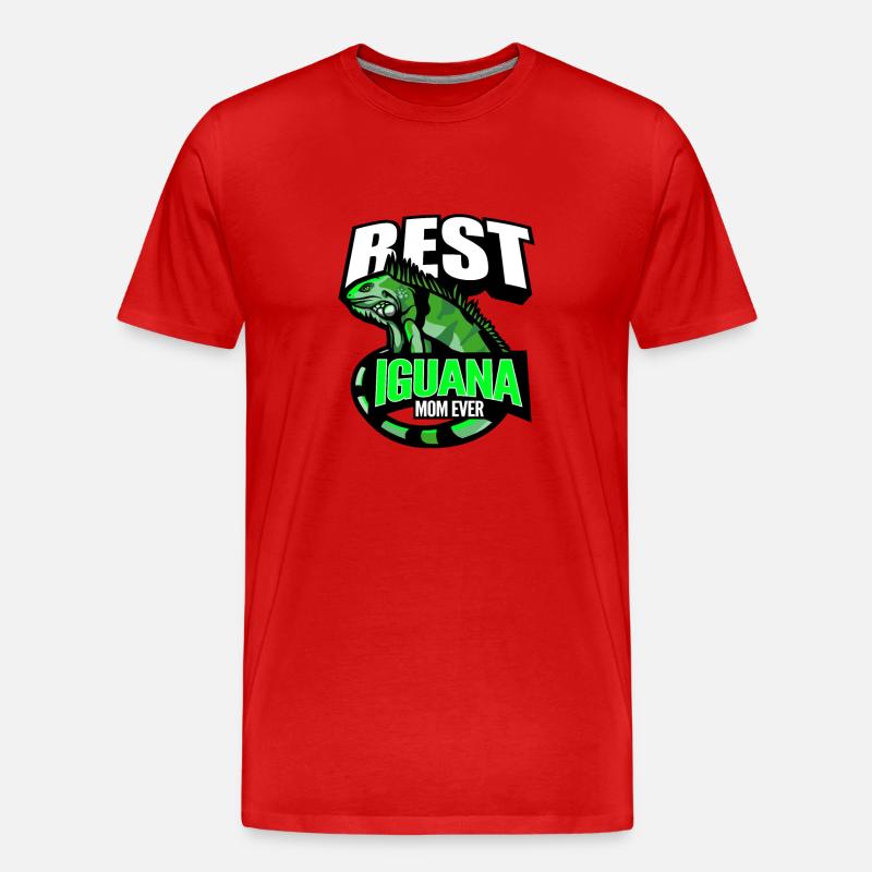 Leguan Mama - Männer Premium Bio T-Shirt - Rot