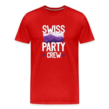 Swiss Party Crew - T-shirt bio Premium Homme - rouge - Devant - Damien (186cm)