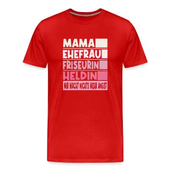 Friseurin Mama Ehefrau Heldin - Männer Premium Bio T-Shirt - Rot - Vorne - Damien (186cm)