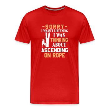 Grimpeur Arboriculteur Bûcheron Arboriculteur - T-shirt bio Premium Homme - rouge - Devant - Damien (186cm)
