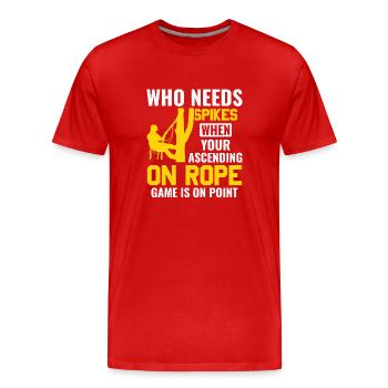 Grimpeur Arboriculteur Bûcheron Arboriculteur - T-shirt bio Premium Homme - rouge - Devant - Damien (186cm)