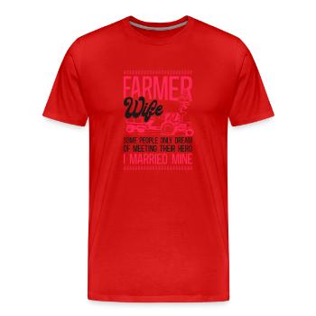 Farming Farmer Wife Tractor Farmer - Men's Premium Organic T-Shirt - red - Front - Damien (186cm)
