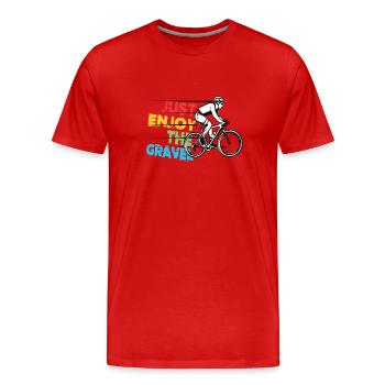 Just Enjoy The Gravel - Gravel Bike Gravel Ride - Men's Premium Organic T-Shirt - red - Front - Damien (186cm)