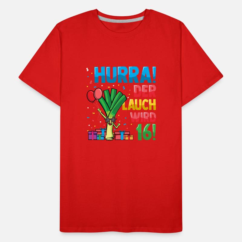 Hurra der Lauch wird 16 Männer Premium Bio T-Shirt