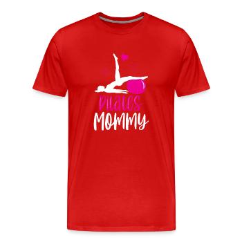 Pilates Mami Mama Mutter Liebhaber - Männer Premium Bio T-Shirt - Rot - Vorne - Damien (186cm)