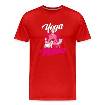 Yoga Mama Mami Hobby Mère - T-shirt bio Premium Homme - rouge - Devant - Damien (186cm)