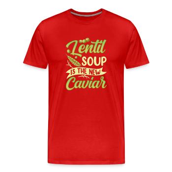 Lentil Soup Is The New Caviar Lens Lentils - Men's Premium Organic T-Shirt - red - Front - Damien (186cm)