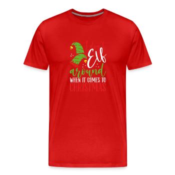 Ich bin kein Elf - Männer Premium Bio T-Shirt - Rot - Vorne - Damien (186cm)