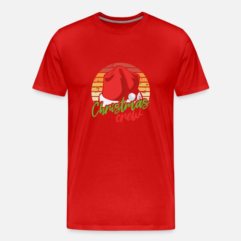 Weihnachts Mannschaft retro - Männer Premium Bio T-Shirt - Rot