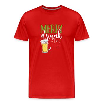 Joyeux ivrognes à Noël - T-shirt bio Premium Homme - rouge - Devant - Damien (186cm)