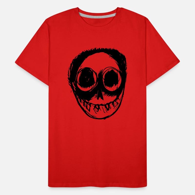 Halloween Creepy Sketch Face Horror Vector Men's Premium Organic T-Shirt