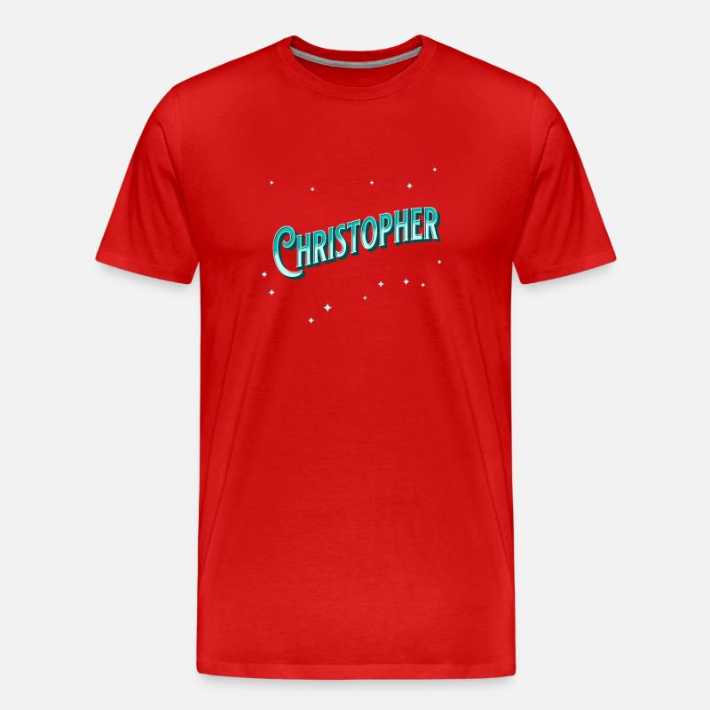 Christopher Namen personalisiert - Männer Premium Bio T-Shirt - Rot
