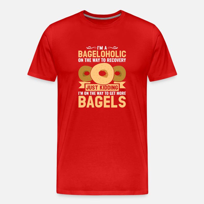 Bagel Spruch Geschenk - Männer Premium Bio T-Shirt - Rot