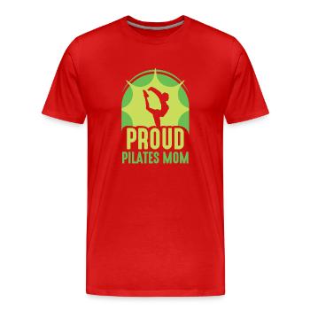 Fière Pilates Mama Mami Mère Amante - T-shirt bio Premium Homme - rouge - Devant - Damien (186cm)
