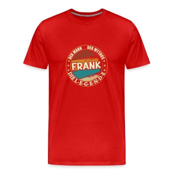 Frank Vorname Name Geburtstag - Männer Premium Bio T-Shirt - Rot - Vorne - Damien (186cm)