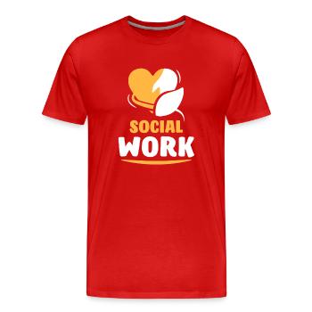 Travail social Profession Travailleur social Travail social - T-shirt bio Premium Homme - rouge - Devant - Damien (186cm)