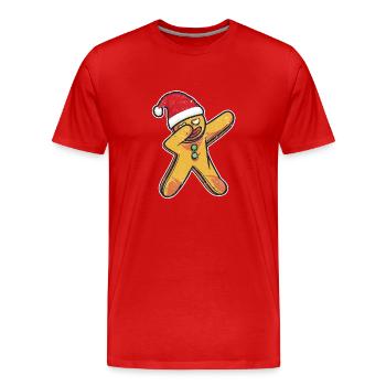 Dabs Gingerbread Man Christmas Boulangerie Team Noël - T-shirt bio Premium Homme - rouge - Devant - Damien (186cm)
