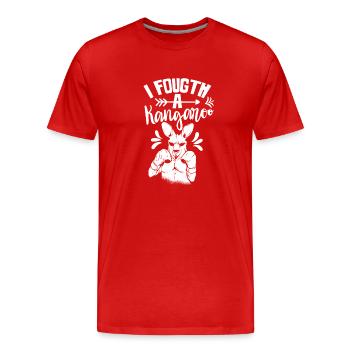 Je me suis battu avec un kangourou kangourou - T-shirt bio Premium Homme - rouge - Devant - Damien (186cm)