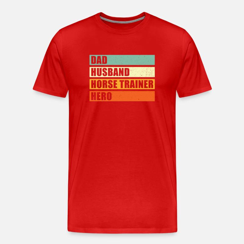 Pferdetrainer Vater Ehemann Held - Männer Premium Bio T-Shirt - Rot