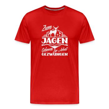 Jäger - Männer Premium Bio T-Shirt - Rot - Vorne - Damien (186cm)