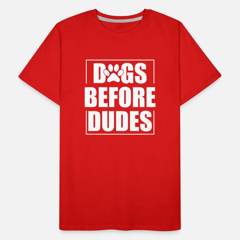 Chiens devant les gars T-shirt bio Premium Homme