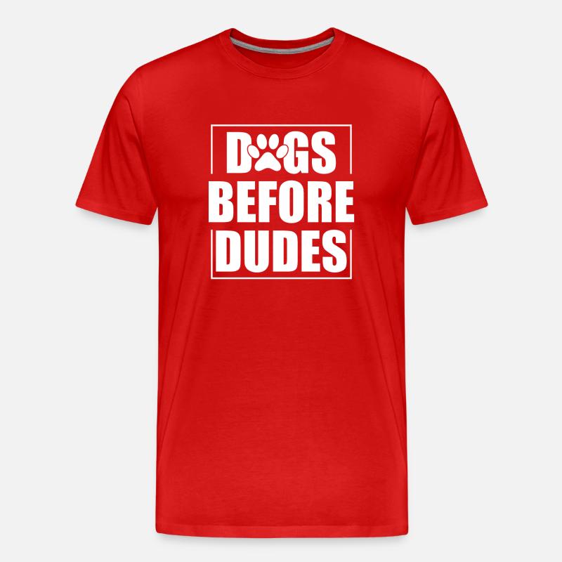Chiens devant les gars - T-shirt bio Premium Homme - rouge