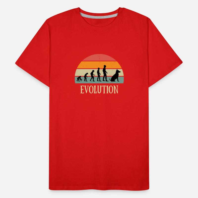 evolution dog man vintage humor gift idea Men's Premium Organic T-Shirt