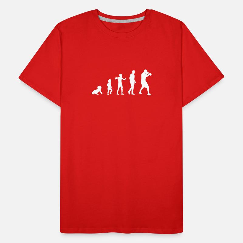 evolution boxing man humor boxer humorvoll Männer Premium Bio T-Shirt