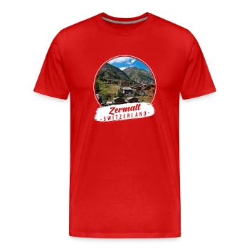 Zermatt Suisse Souvenir - T-shirt bio Premium Homme - rouge - Devant - Damien (186cm)