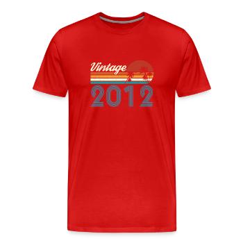 Vintage 2012 Vintage Geburtstag Retro Vintage - Männer Premium Bio T-Shirt - Rot - Vorne - Damien (186cm)