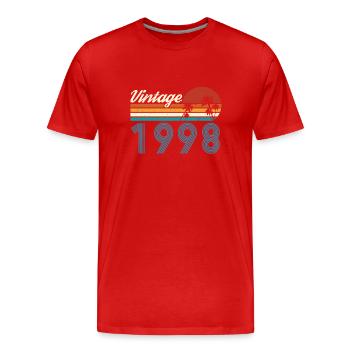 Vintage 1998 Vintage Geburtstag Retro Vintage - Männer Premium Bio T-Shirt - Rot - Vorne - Damien (186cm)
