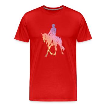 Silhouette d’équitation - T-shirt bio Premium Homme - rouge - Devant - Damien (186cm)