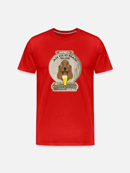 Cocker Spaniel Dad Beer Lover - Männer Premium Bio T-Shirt - Rot