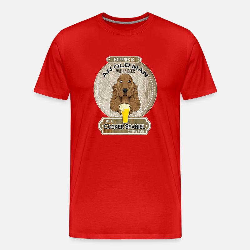 Cocker Spaniel Dad Beer Lover - Männer Premium Bio T-Shirt - Rot