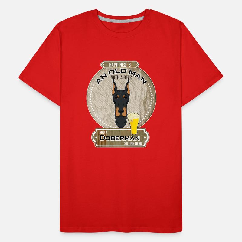 Doberman Dad Beer Lover Men's Premium Organic T-Shirt