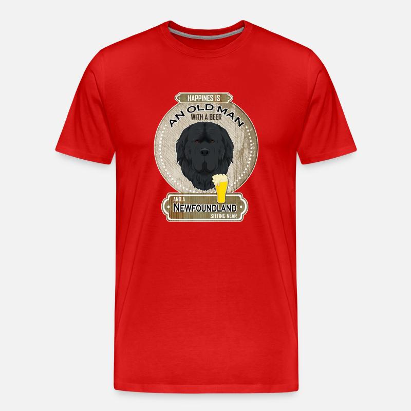 Newfoundland Dad Beer Lover - Männer Premium Bio T-Shirt - Rot