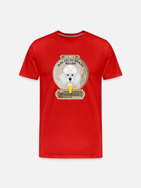 Poodle Dad Beer Lover - Men's Premium Organic T-Shirt - red