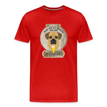 Puggle Dad Amateur de bière - T-shirt bio Premium Homme - rouge - Devant - Damien (186cm)