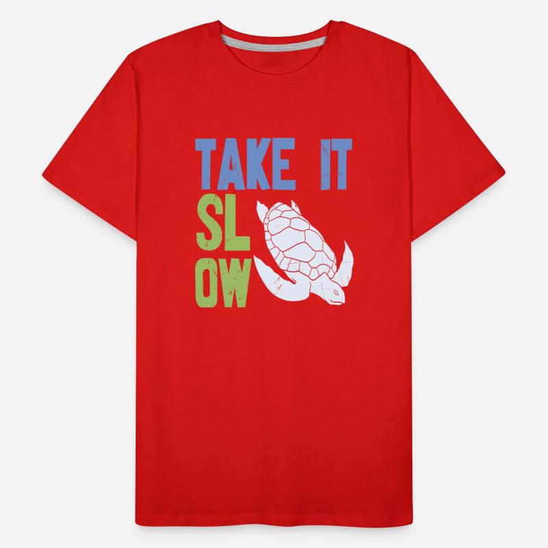 Take It Slow Tortoise Quotes Men's Premium Organic T-Shirt