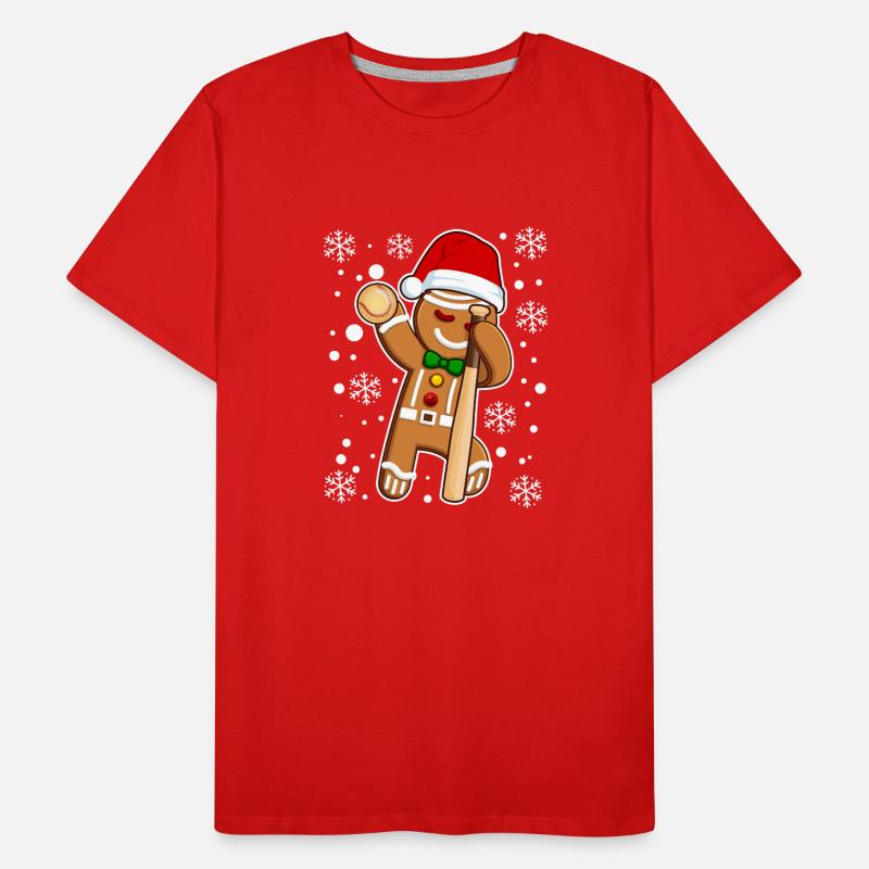 Dabbing Lebkuchenmann Weihnachtsmann Softball Männer Premium Bio T-Shirt