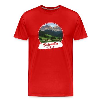 Dolomites Italie Souvenir - T-shirt bio Premium Homme - rouge - Devant - Damien (186cm)