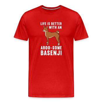 Basenji Hund Geschenk - Männer Premium Bio T-Shirt - Rot - Vorne - Damien (186cm)