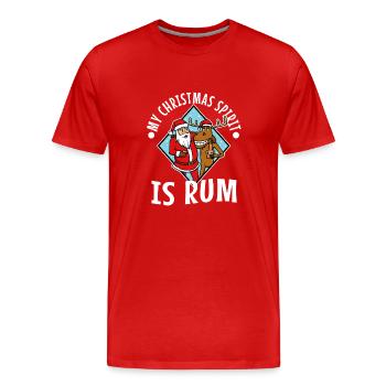 My christmas spirit is rum - Men's Premium Organic T-Shirt - red - Front - Damien (186cm)