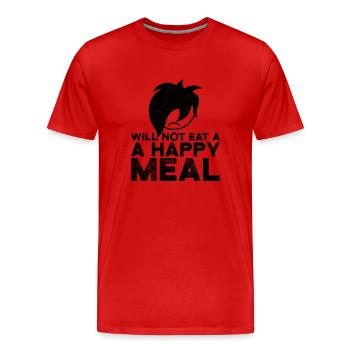 Ne mangera pas un repas heureux | Vêtements Emo garçons | Emo - T-shirt bio Premium Homme - rouge - Devant - Damien (186cm)