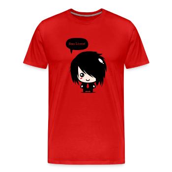 EMO Vit | Vêtements Emo garçons | | Emocore Emo Musique - T-shirt bio Premium Homme - rouge - Devant - Damien (186cm)