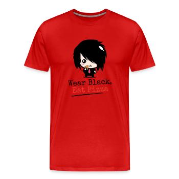Portez des | à pizza Black Eat Vêtements Emo garçons | Emocoree - T-shirt bio Premium Homme - rouge - Devant - Damien (186cm)